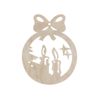 DREWNIANA BOMBKA KOKARDKA ŚWIECZKI NA CHOINKĘ OZDOBY ŚWIĄTECZNE BOŻE NARODZENIE DECOR