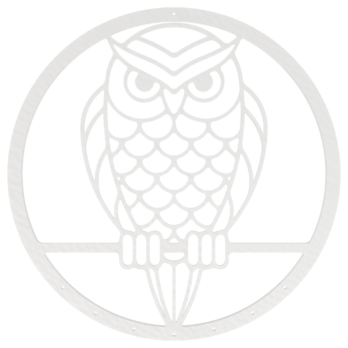 BIAŁA OBRĘCZ SOWA SÓWKA 24 CM BAZA MAKRAMA ŁAPACZ SNÓW