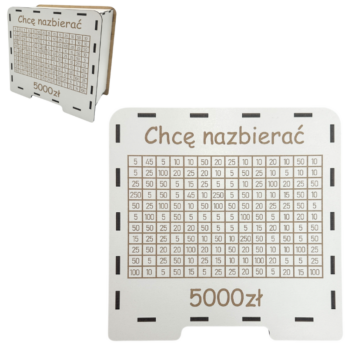 BIAŁA SKARBONKA CHCĘ NAZBIERAĆ OSZCZĘDZANIE OSZCZĘDNOŚCI PREZENT