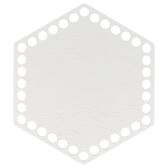 BIAŁA BAZA DO KOSZYKA DNO SPÓD PŁYTA HDF DO MAKRAMY SZEŚCIOKĄT 17X17CM
