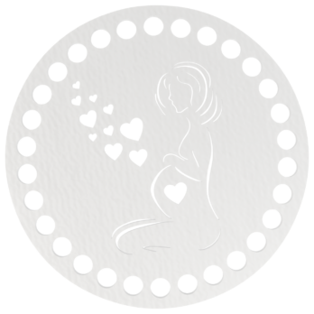 BIAŁA BAZA DO KOSZYKA DNO SPÓD PŁYTA HDF DO MAKRAMY KOBIETA W CIĄŻY 15CM