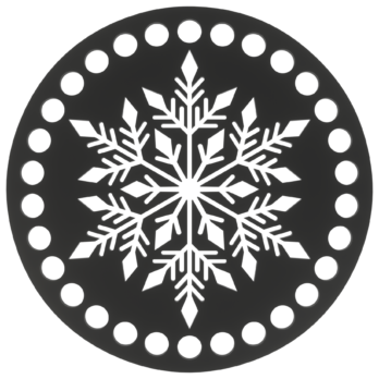 CZARNA BAZA DO KOSZYKA DNO SPÓD PŁYTA HDF DO MAKRAMY ŚNIEŻYNKA KOŁO 15CM