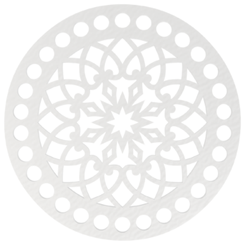 BIAŁA BAZA DO KOSZYKA DNO SPÓD PŁYTA HDF DO MAKRAMY KWIAT AŻUR KOŁO 15 CM