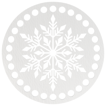 BIAŁA BAZA DO KOSZYKA DNO SPÓD PŁYTA HDF DO MAKRAMY ŚNIEŻYNKA KOŁO 15CM