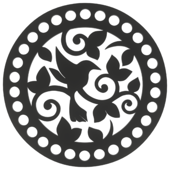 CZARNA BAZA DO KOSZYKA DNO SPÓD PŁYTA HDF DO MAKRAMY PTAK KOLIBER 15 CM