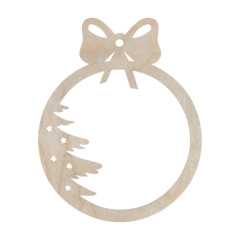 DREWNIANA BOMBKA KOKARDKA CHOINKA NA CHOINKĘ OZDOBY ŚWIĄTECZNE BOŻE NARODZENIE DECOR