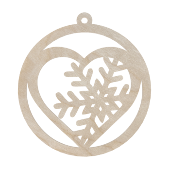 DREWNIANA BOMBKA ŚNIEŻYNKA SERCE NA CHOINKĘ OZDOBY ŚWIĄTECZNE BOŻE NARODZENIE DECOR
