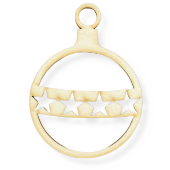 DREWNIANA BOMBKA GWIAZDKI NA CHOINKĘ OZDOBY ŚWIĄTECZNE BOŻE NARODZENIE DECOR