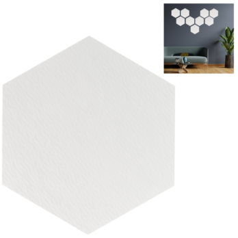DREWNIANDY PANEL DEKORACYJNY HEKSAGON SZEŚCIAN BIAŁY 15 CM OZDOBA DEKOR