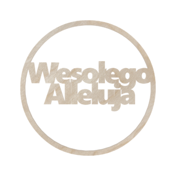 DREWNIANA OBRĘCZ WESOŁEGO ALLELUJA WIELKANOC BAZA MAKRAMA ŁAPACZ SNÓW