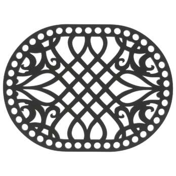 CZARNA BAZA DO KOSZYKA DNO SPÓD PŁYTA HDF DO MAKRAMY AŻUR OWAL 15X20CM