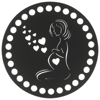 CZARNA BAZA DO KOSZYKA DNO SPÓD PŁYTA HDF DO MAKRAMY KOBIETA W CIĄŻY 15CM