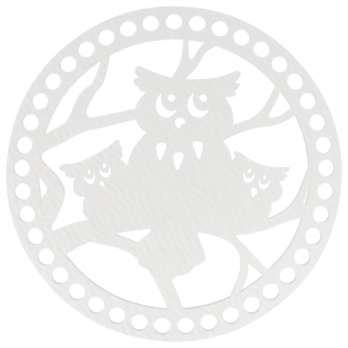 BIAŁA BAZA DO KOSZYKA DNO SPÓD PŁYTA HDF DO MAKRAMY SOWA GAŁĄŹ KOŁO 18CM