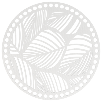 BIAŁA BAZA DO KOSZYKA DNO SPÓD PŁYTA HDF DO MAKRAMY LIŚCIE KOŁO 20CM