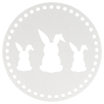 BIAŁA  BAZA DO KOSZYKA DNO SPÓD PŁYTA HDF DO MAKRAMY ZAJĄC KRÓLIK 20CM