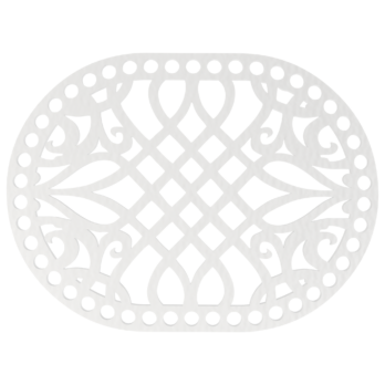 BIAŁA BAZA DO KOSZYKA DNO SPÓD PŁYTA HDF DO MAKRAMY AŻUR OWAL 15X20CM