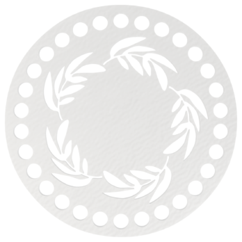 BIAŁA BAZA DO KOSZYKA DNO SPÓD PŁYTA HDF MAKRAMA WIANEK LIŚCIE KOŁO 15 CM