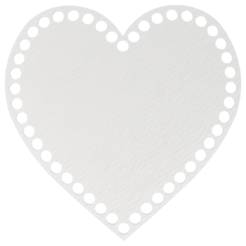 BIAŁA BAZA DO KOSZYKA DNO SPÓD PŁYTA HDF DO MAKRAMY SZYDEŁKA SERCE 20CM