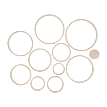 DREWNIANY ZESTAW OKRĄGŁYCH OBRĘCZY BAZA MAKRAMA ŁAPACZ SNÓW