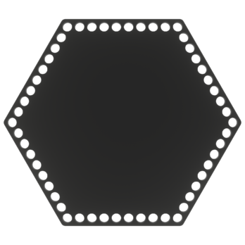 CZARNA BAZA DO KOSZYKA DNO SPÓD PŁYTA HDF DO MAKRAMY SZEŚCIOKĄT 25CM