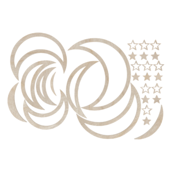 DREWNIANY ZESTAW OBRĘCZY KSIĘYCE KSIĘŻYC BAZA MAKRAMA ŁAPACZ SNÓW + GWIAZDKI