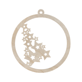 DREWNIANA BOMBKA GWIAZDKI NA CHOINKĘ OZDOBY ŚWIĄTECZNE BOŻE NARODZENIE DECOR