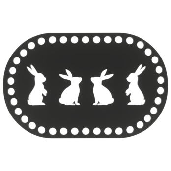 CZARNA BAZA DO KOSZYKA DNO SPÓD PŁYTA HDF DO MAKRAMY ZAJĄC KRÓLIK 13X20CM