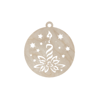 DREWNIANA BOMBKA ŚWIECA NA CHOINKĘ OZDOBY ŚWIĄTECZNE BOŻE NARODZENIE DECOR