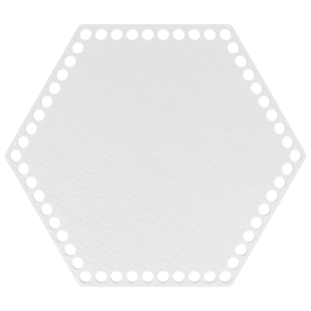 BIAŁA BAZA DO KOSZYKA DNO SPÓD PŁYTA HDF DO MAKRAMY SZEŚCIOKĄT 25X25CM