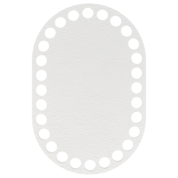 BIAŁA BAZA DO KOSZYKA DNO SPÓD PŁYTA HDF DO MAKRAMY SZYDEŁKA OWAL 10X15CM