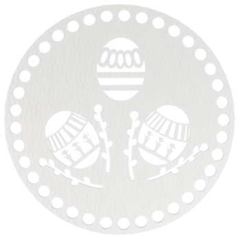 BIAŁA BAZA DO KOSZYKA DNO SPÓD PŁYTA HDF DO MAKRAMY JAJKA BAZIE KOŁO 15 CM