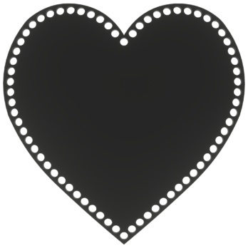 CZARNA BAZA DO KOSZYKA DNO SPÓD PŁYTA HDF DO MAKRAMY SZYDEŁKA SERCE 30CM