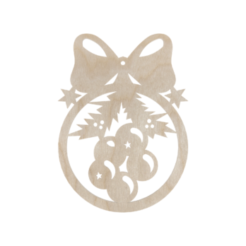 DREWNIANA BOMBKA KOKARDA ŻURAWINA NA CHOINKĘ OZDOBY ŚWIĄTECZNE BOŻE NARODZENIE DECOR