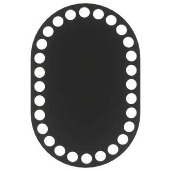 CZARNA BAZA DO KOSZYKA DNO SPÓD PŁYTA HDF DO MAKRAMY SZYDEŁKA OWAL 10X15CM