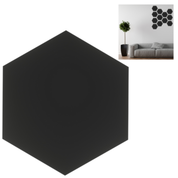 DREWNIANDY PANEL DEKORACYJNY HEKSAGON SZEŚCIAN CZARNY 15 CM OZDOBA DEKOR