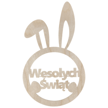 DREWNIANA OBRĘCZ ZAJACZEK ZAJĄC WIELKANOC WESOŁYCH ŚWIĄT BAZA MAKRAMA
