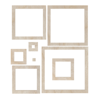 DREWNIANY ZESTAW OBRĘCZY KWADRATY BAZA MAKRAMA ŁAPACZ SNÓW