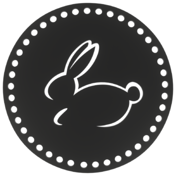 CZARNA BAZA DO KOSZYKA DNO SPÓD PŁYTA HDF DO MAKRAMY ZAJĄC SIEDZĄCY 20CM