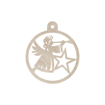 DREWNIANA BOMBKA ANIOŁEK ANIOŁ NA CHOINKĘ OZDOBY ŚWIĄTECZNE BOŻE NARODZENIE DECOR