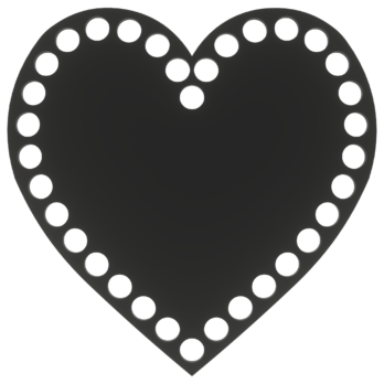 CZARNA BAZA DO KOSZYKA DNO SPÓD PŁYTA HDF DO MAKRAMY SZYDEŁKA SERCE 15CM