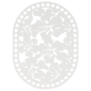 BIAŁA BAZA DO KOSZYKA DNO SPÓD PŁYTA HDF DO MAKRAMY KWIATY OWAL 15X20CM