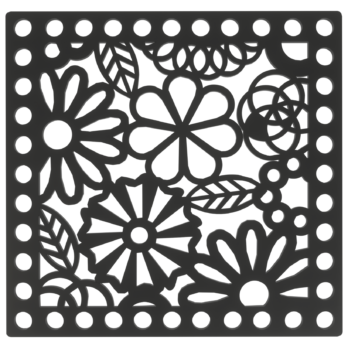 CZARNA BAZA DO KOSZYKA DNO SPÓD PŁYTA HDF DO MAKRAMY KWIATY KWADRAT 15CM