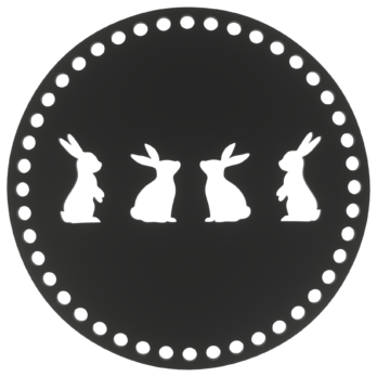 CZARNA BAZA DO KOSZYKA DNO SPÓD PŁYTA HDF DO MAKRAMY ZAJĄC KRÓLIK KOŁO 20CM