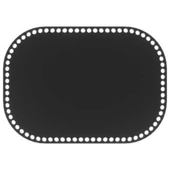 CZARNA BAZA DO KOSZYKA DNO SPÓD PŁYTA HDF DO MAKRAMY PROSTOKĄT 35X25CM