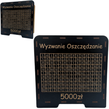 CZARNA SKARBONKA WYZWANIE OSZCZĘDZANIE OSZCZĘDNOŚCI PREZENT UPOMINEK