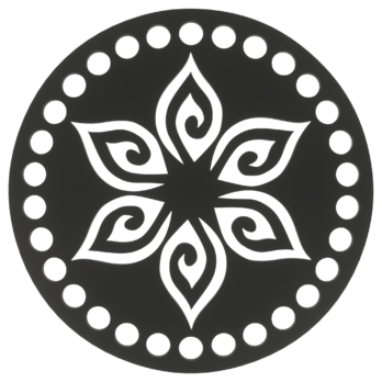 CZARNA BAZA DO KOSZYKA DNO SPÓD PŁYTA HDF DO MAKRAMY KWIAT KOŁO 15 CM