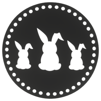 CZARNA BAZA DO KOSZYKA DNO SPÓD PŁYTA HDF DO MAKRAMY ZAJĄC KRÓLIK 20CM