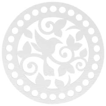 BIAŁA BAZA DO KOSZYKA DNO SPÓD PŁYTA HDF DO MAKRAMY PTAK KOLIBER 15 CM