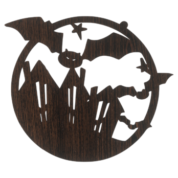 DĄB WENGE OBRĘCZ HALLOWEEN NIETOPERZ ZAWIESZKA NA ŚCIANĘ DRZWI OKNO