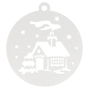 BIAŁA BOMBKA DOMEK NA CHOINKĘ OZDOBY ŚWIĄTECZNE BOŻE NARODZENIE DECOR